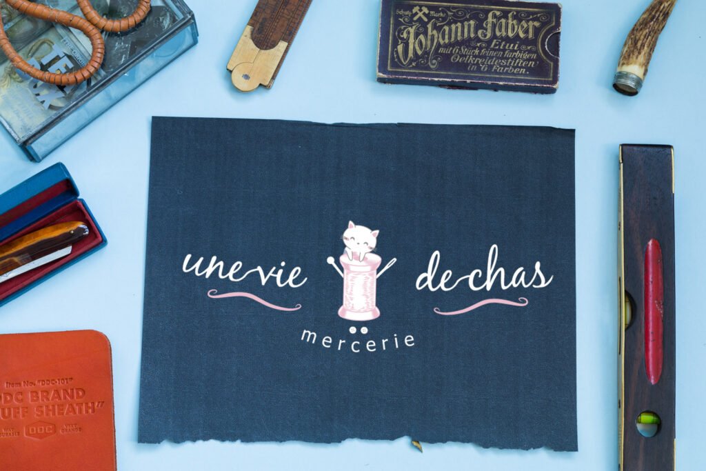 Création de Logo une vie de chat mercerie Valencienne Alivecom Graphiste Douai lille Arras