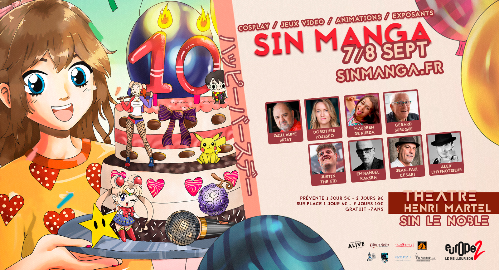 Création d'affiche diffusion au cinema Majestic Sinmanga 2024 Sin le noble Alivecom graphiste Lille Douai Arras Manga